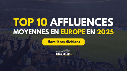 Le top 10 des affluences moyennes en Europe en 2025 hors 1ères divisions.