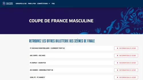 Toda la información sobre entradas para los 32avos de final de la Copa de Francia