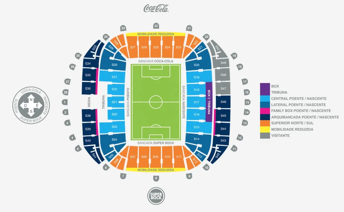 Plan du stade — Estádio do Dragão, Porto, Portugal