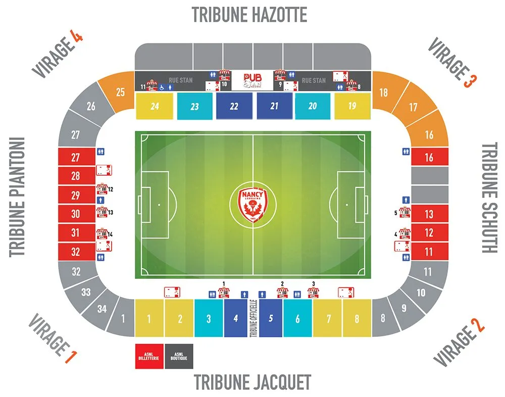 Stadium map — Stade Marcel-Picot (Marcel Picot), Tomblaine (Nancy), France