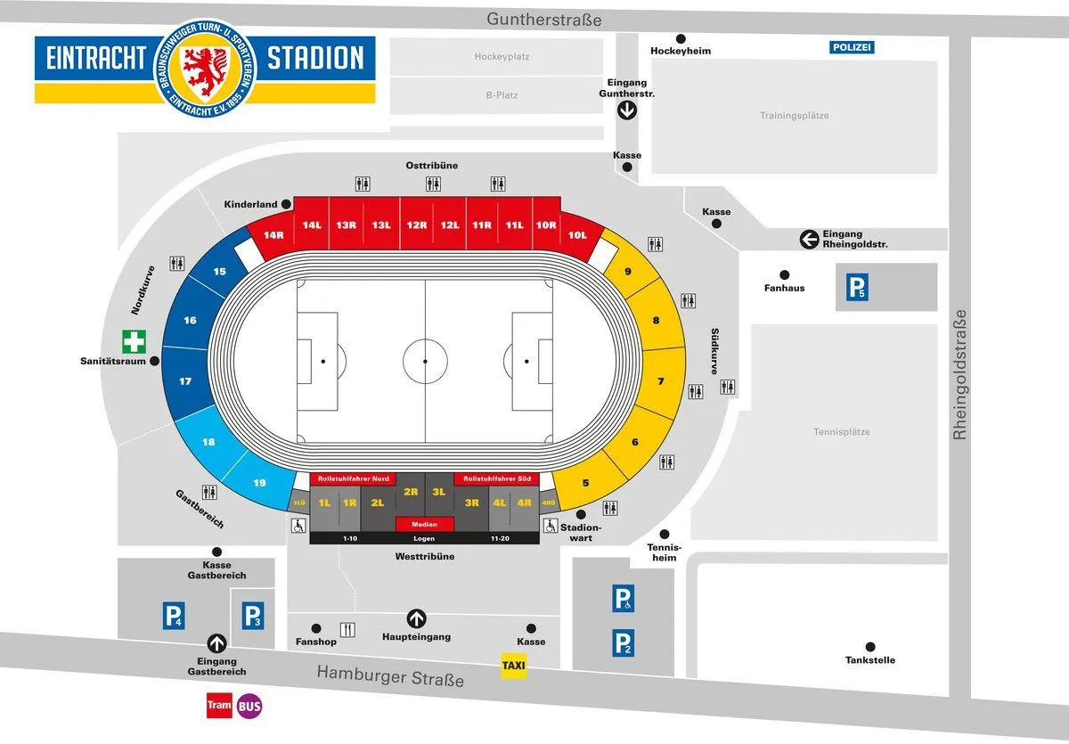 Plano del estadio — Eintracht-Stadion, Braunschweig, Allemagne