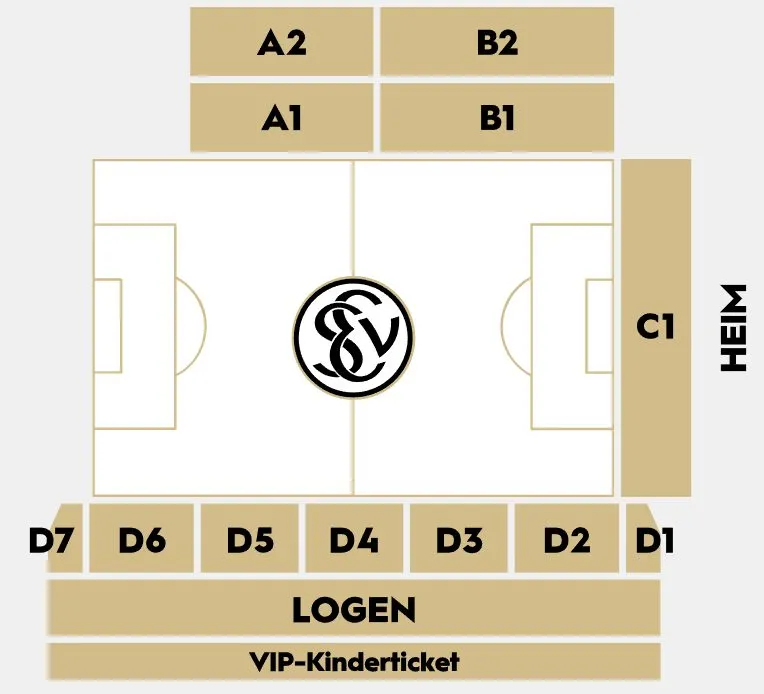 Stadionplan — Waldstadion an der Kaiserlinde (Ursapharm Arena), Spiesen-Elversberg, Allemagne