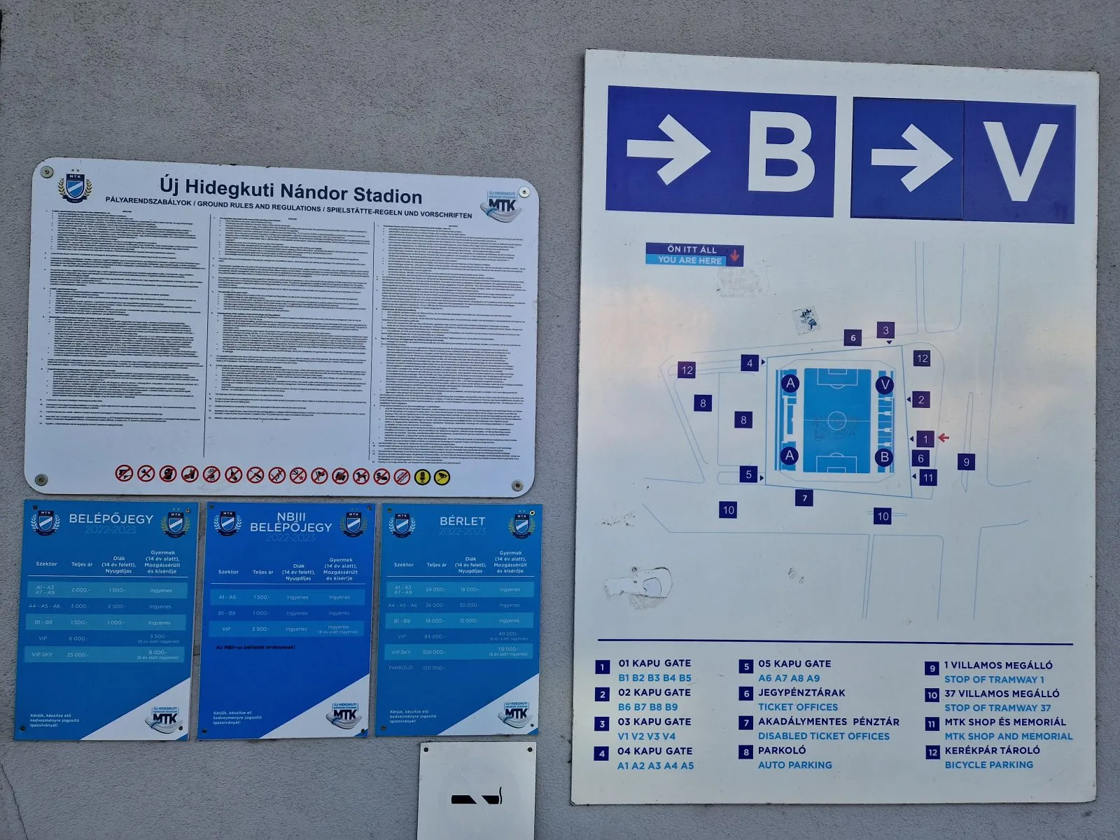 Plan du stade — Hidegkuti Nándor Stadion, Budapest, Hongrie