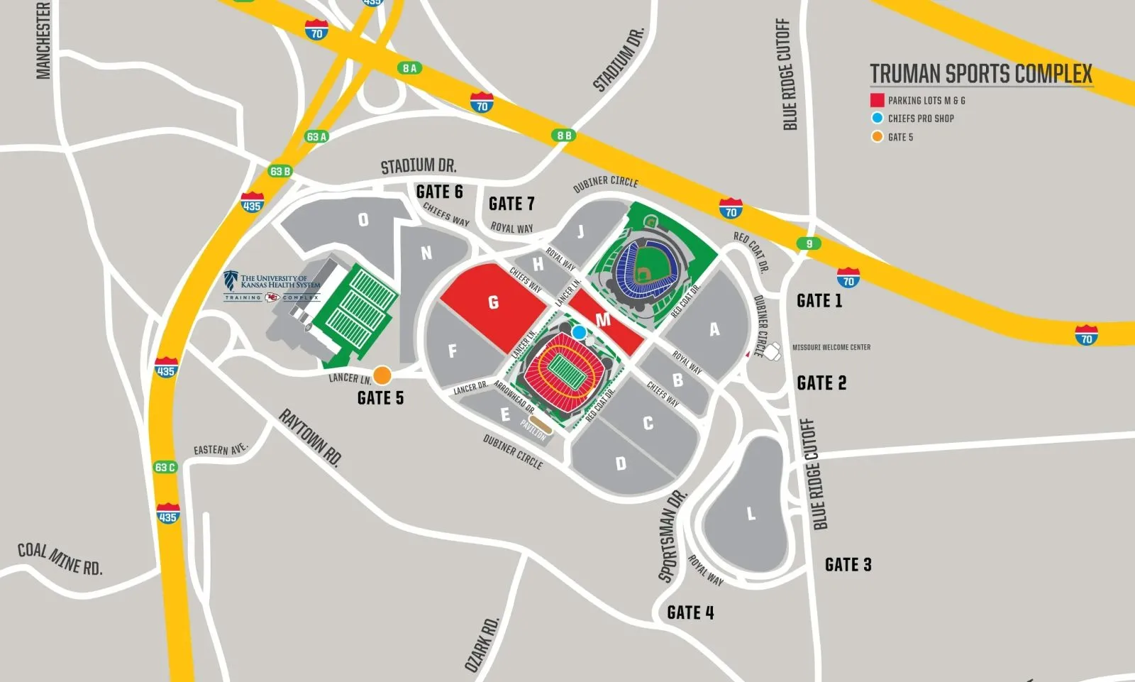 Stadium map — Arrowhead Stadium, Kansas City, États-Unis