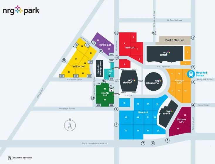 Stadium map — NRG Stadium, Houston, États-Unis