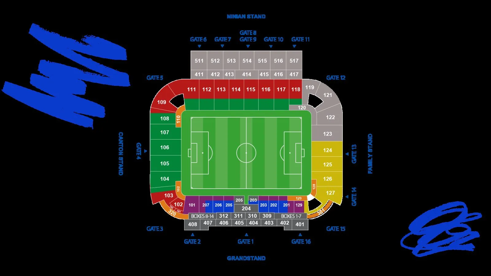 Stadium map — Cardiff City Stadium, Cardiff, Royaume-Uni