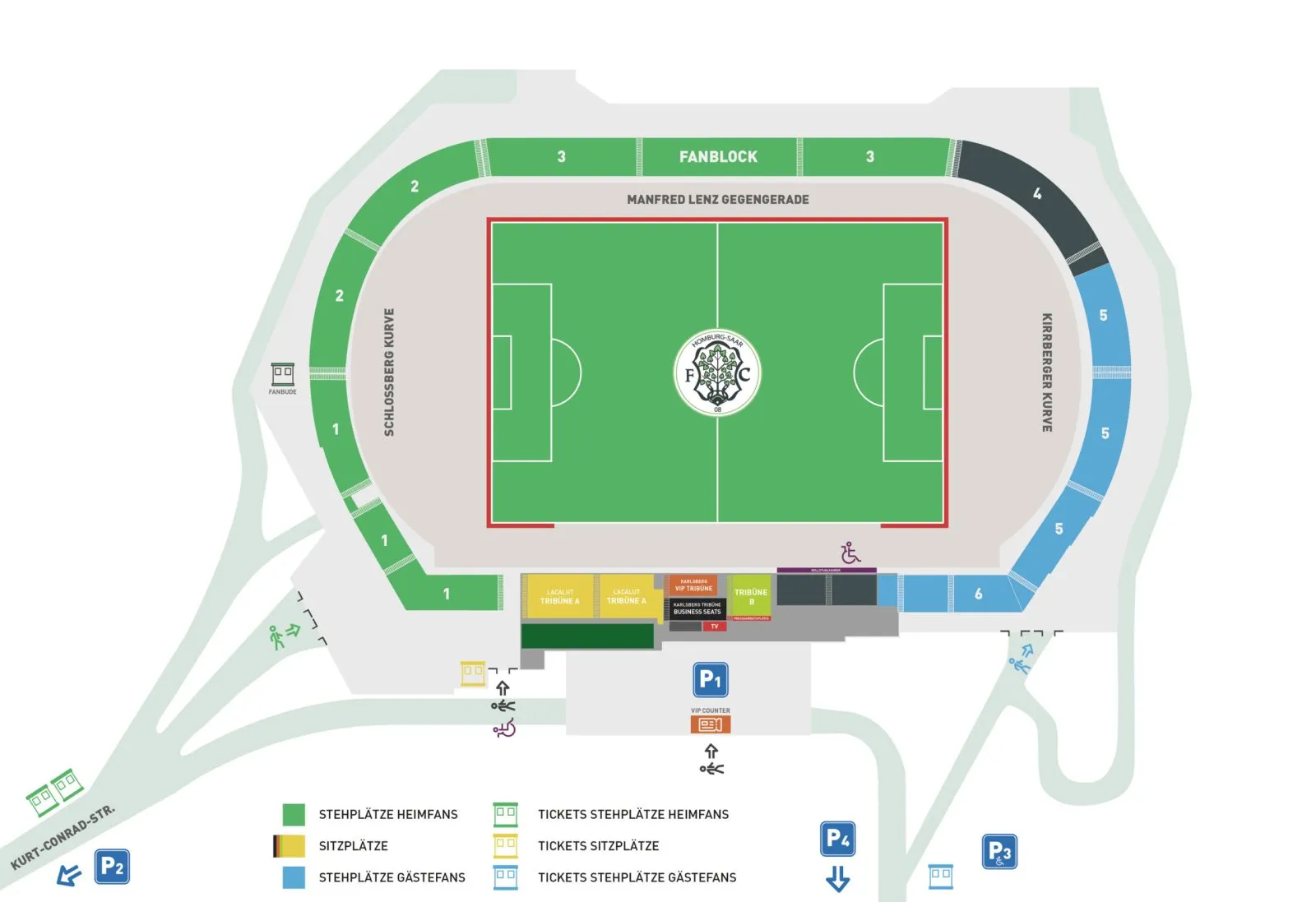 Plan du stade — Waldstadion, Homburg, Allemagne