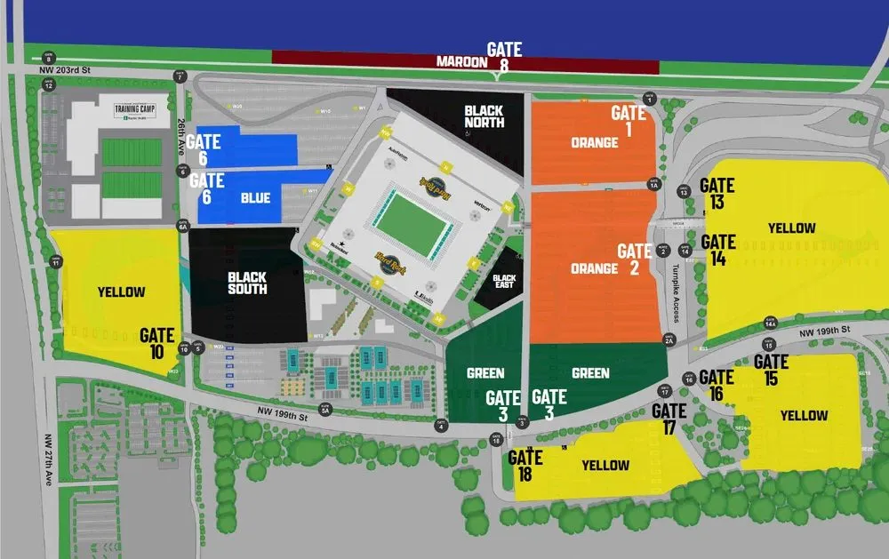Plano del estadio — Hard Rock Stadium, Miami Gardens, États-Unis
