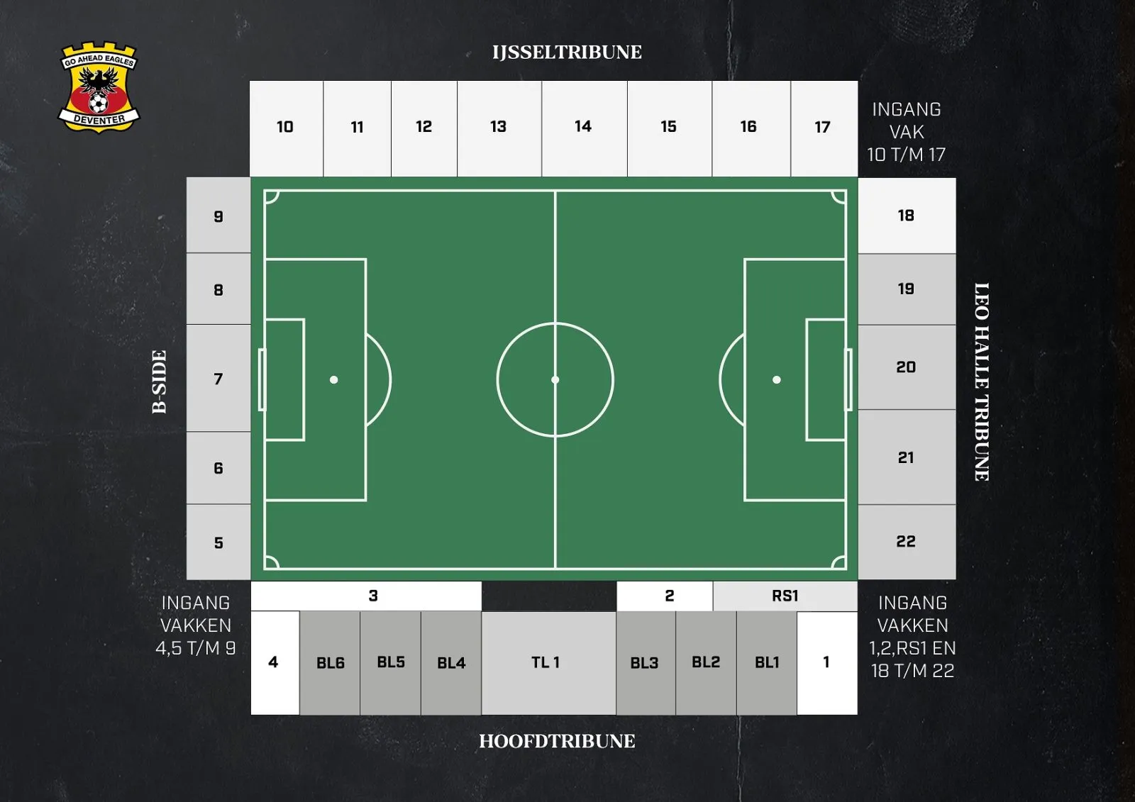Stadium map — De Adelaarshorst, Deventer, Pays-Bas