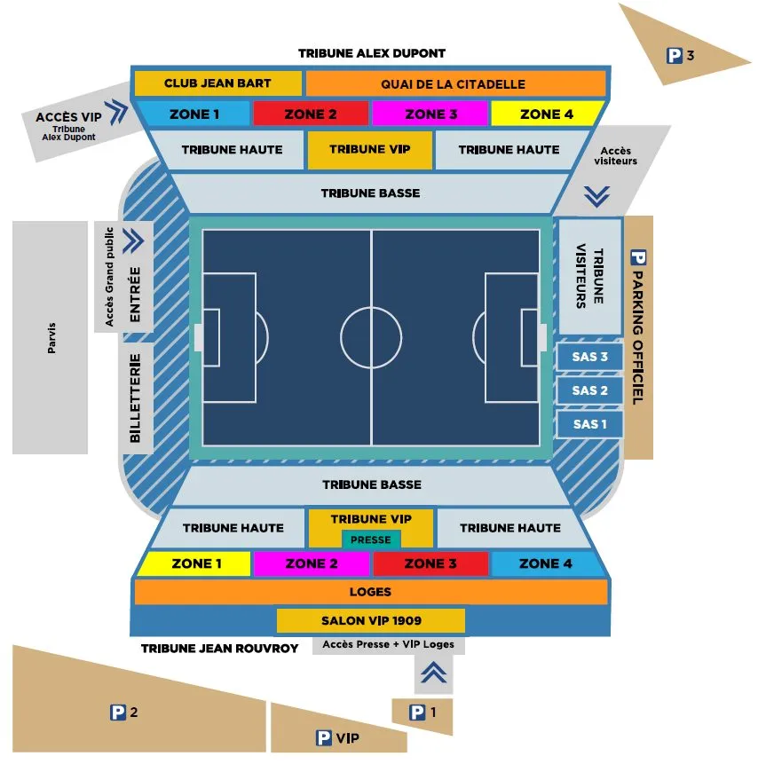 Stadium map — Stade Marcel-Tribut, Dunkerque, France
