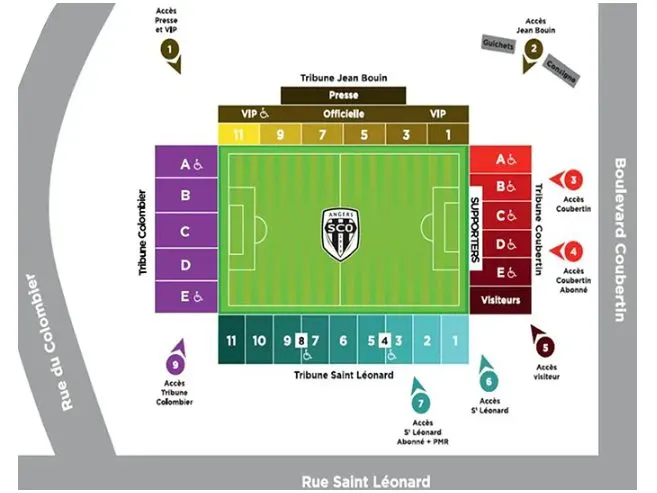 Stadium map — Stade Raymond Kopa, Angers, France
