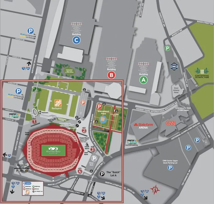 Plan du stade — Mercedes-Benz Stadium, Atlanta, États-Unis