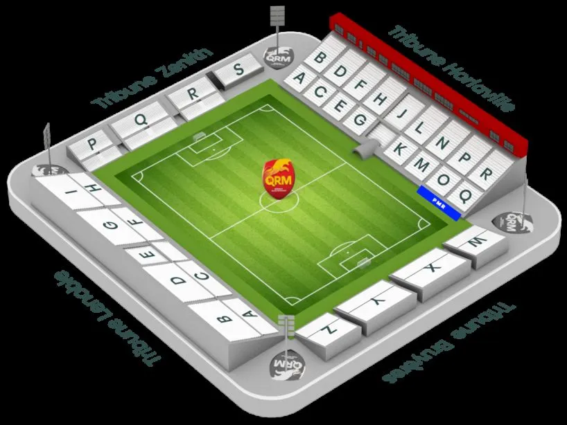 Plan du stade — Stade Robert Diochon, Le Petit-Quevilly (Rouen), France