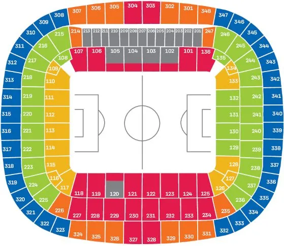 Plan du stade — Allianz Arena (Munich Football Arena), München Fröttmaning, Allemagne